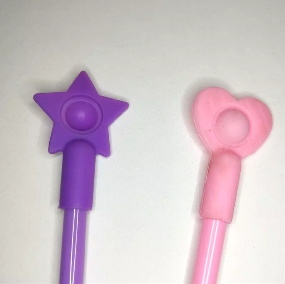 Lot of 5 Novelty Ink Pens Unicorn Dinosaur Star Heart Silicone Fidget Pop Game - Picture 4 of 11